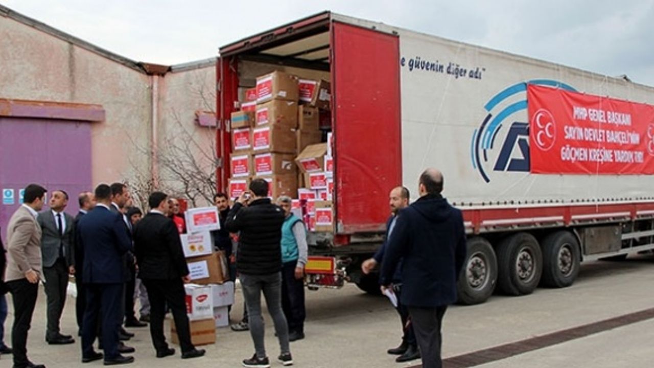 MHP'nin 'göçmen kreşi' yardım tırı Edirne'ye ulaştı