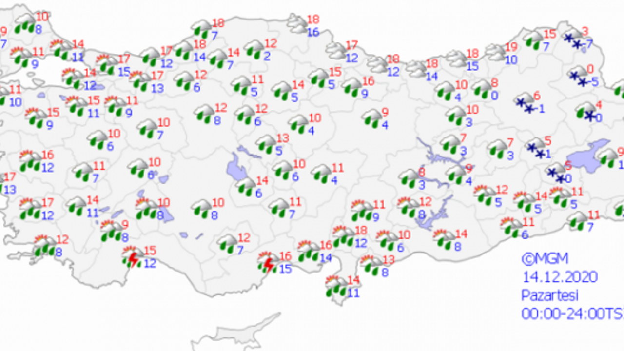 Bugün hava nasıl olacak? İstanbul'da hava kaç derece? 14 Aralık 2020 Pazartesi hava durumu tahminleri