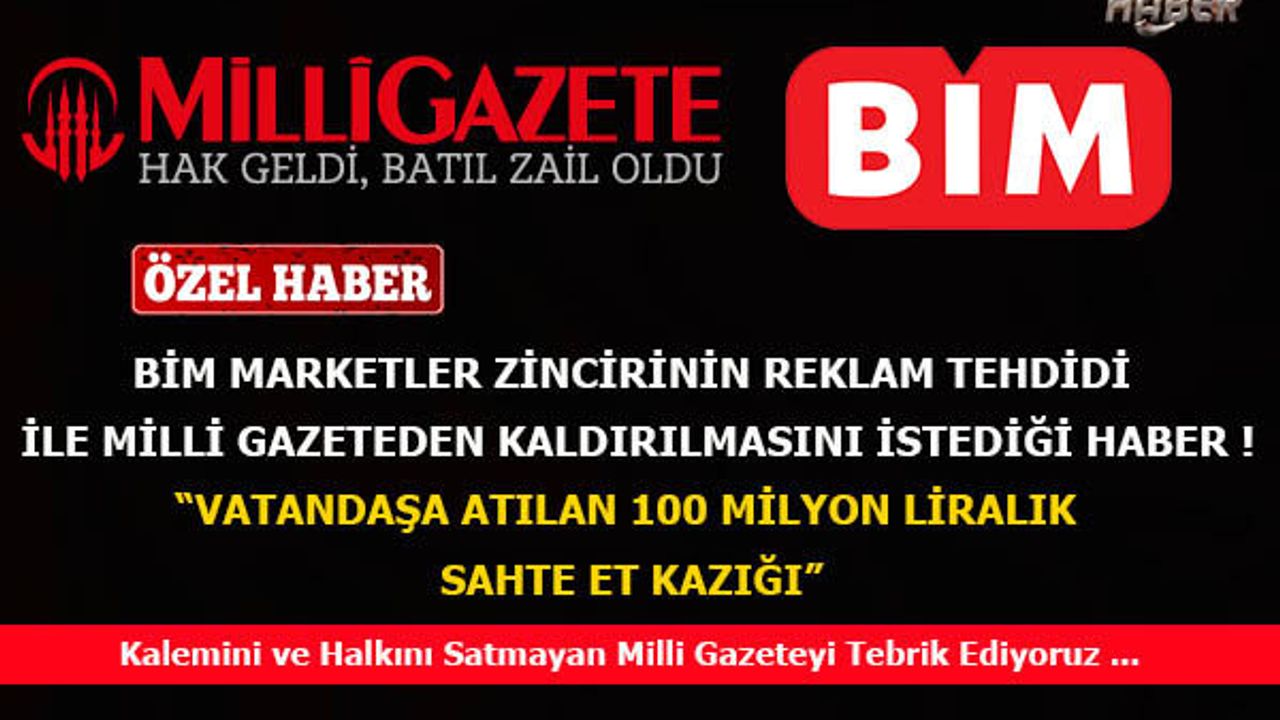 Bim Marketlerinin Reklam Tehdidi İle Kaldırılmasını İstediği Haber
