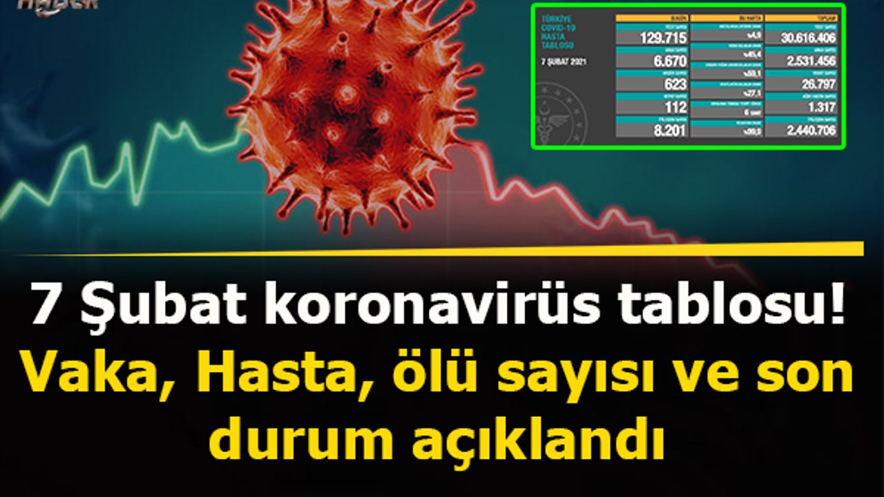 7 Şubat koronavirüs tablosu! Vaka, Hasta, ölü sayısı ve son durum açıklandı