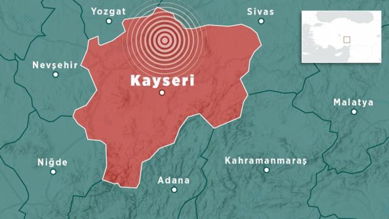 Kayseri'de 3,9 büyüklüğünde deprem