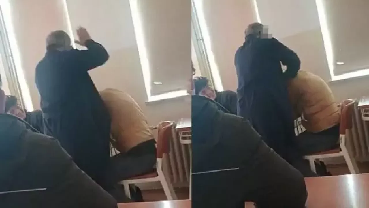 Öğretmen sınıfın ortasında öğrencisini dövdü