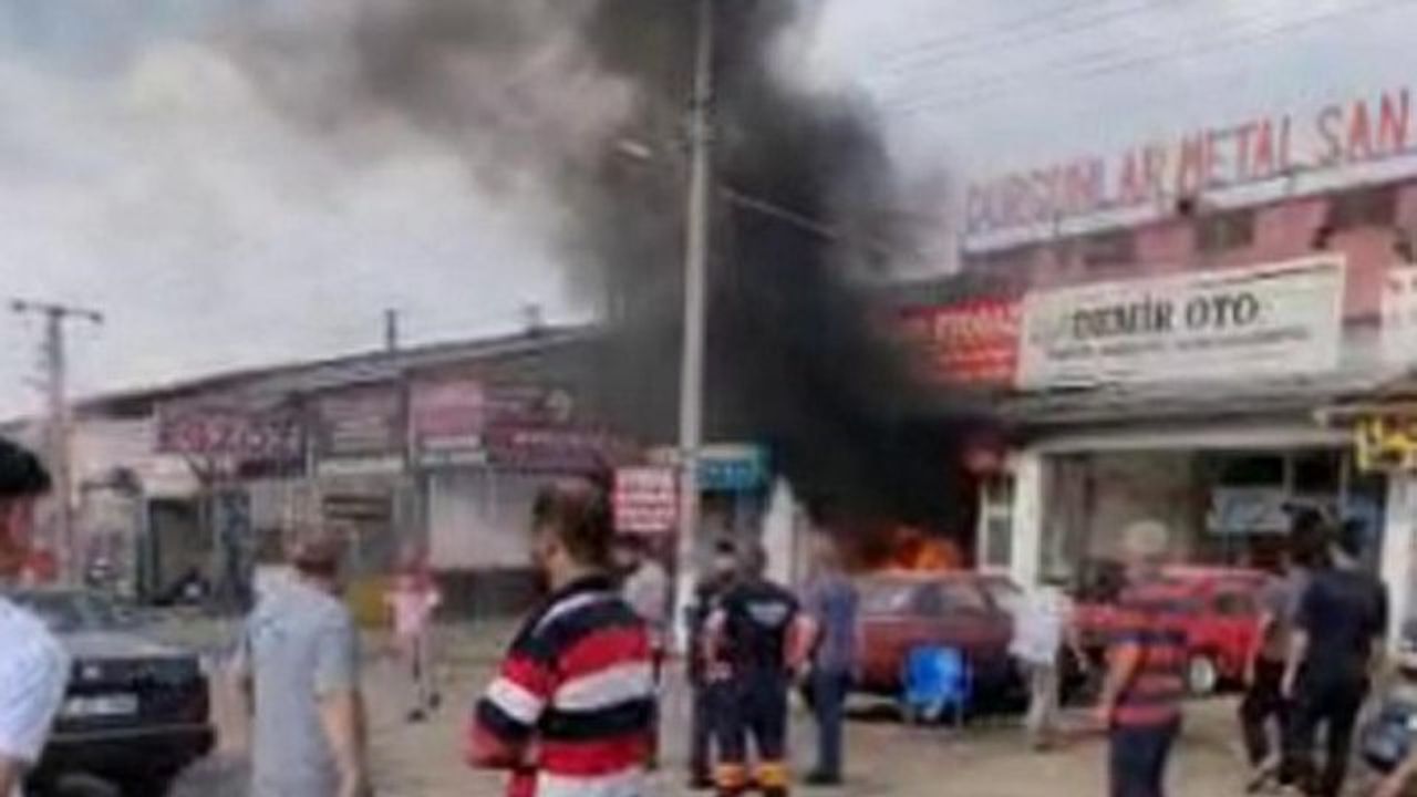 Otogaz bakım dükkanında korkunç kaza! Dükkan alevler arasında kaldı