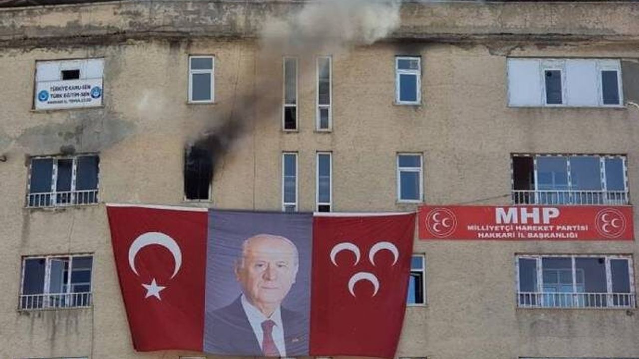 MHP İl Başkanlığı binasında yangın çıktı