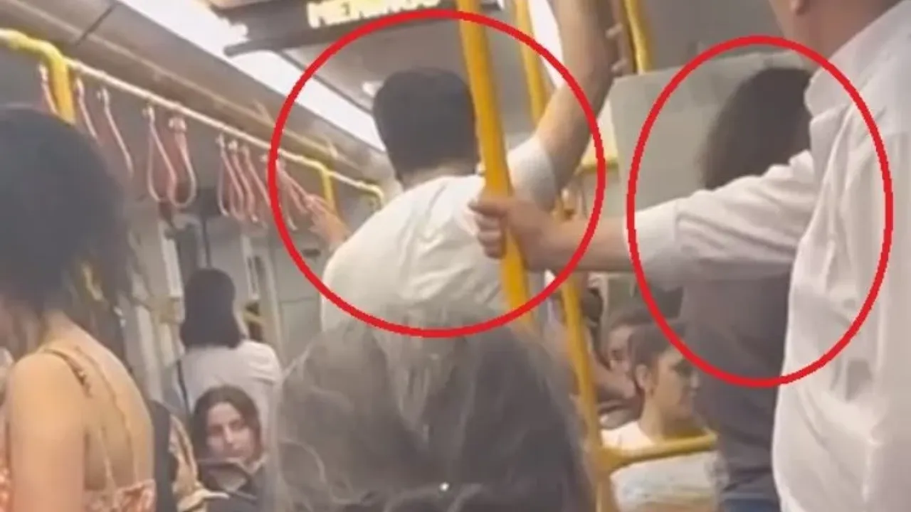 Kocasını metroda başka bir kadınla yakaladı! İşte o görüntüler
