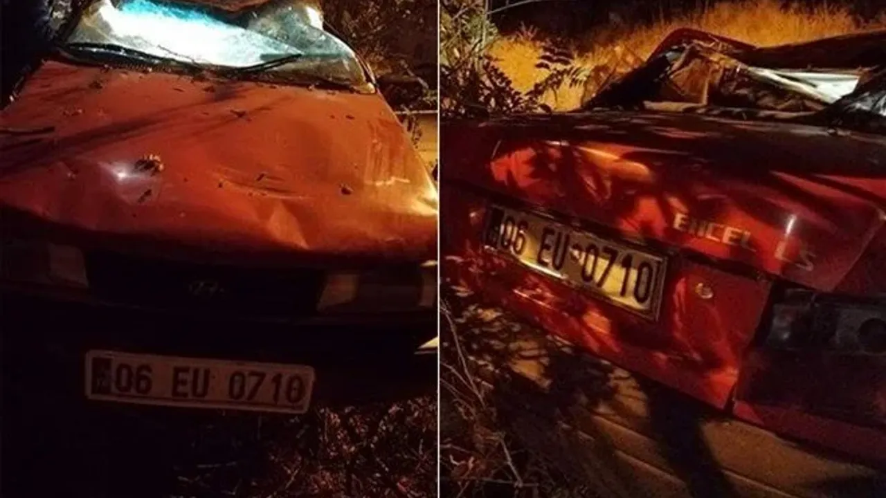 Ankara' da bir araç kontrolden çıktı 1 ölü 2 yaralı var
