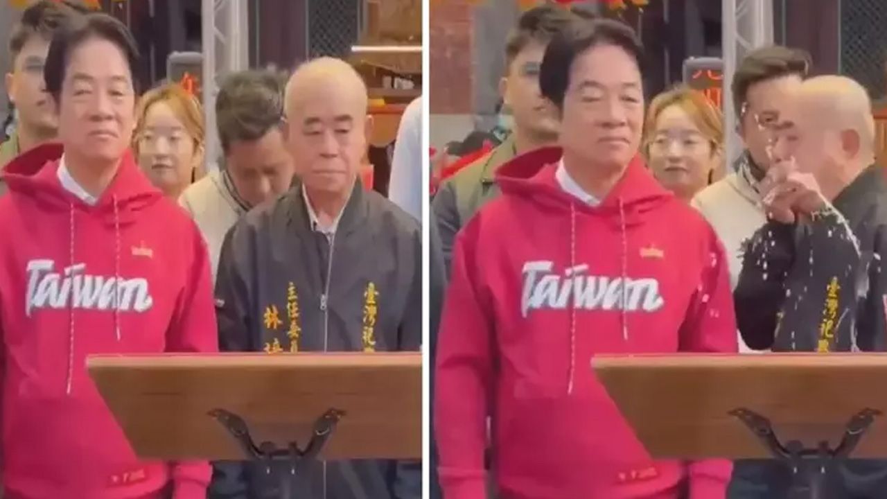 Kameralar önünde devlet başkanının üzerine kustu