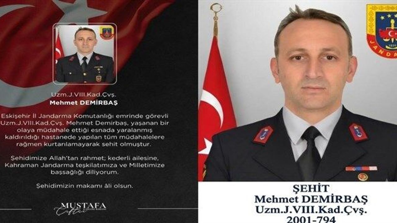 Eskişehir’de silahlı çatışma: Jandarma uzman çavuş şehit oldu