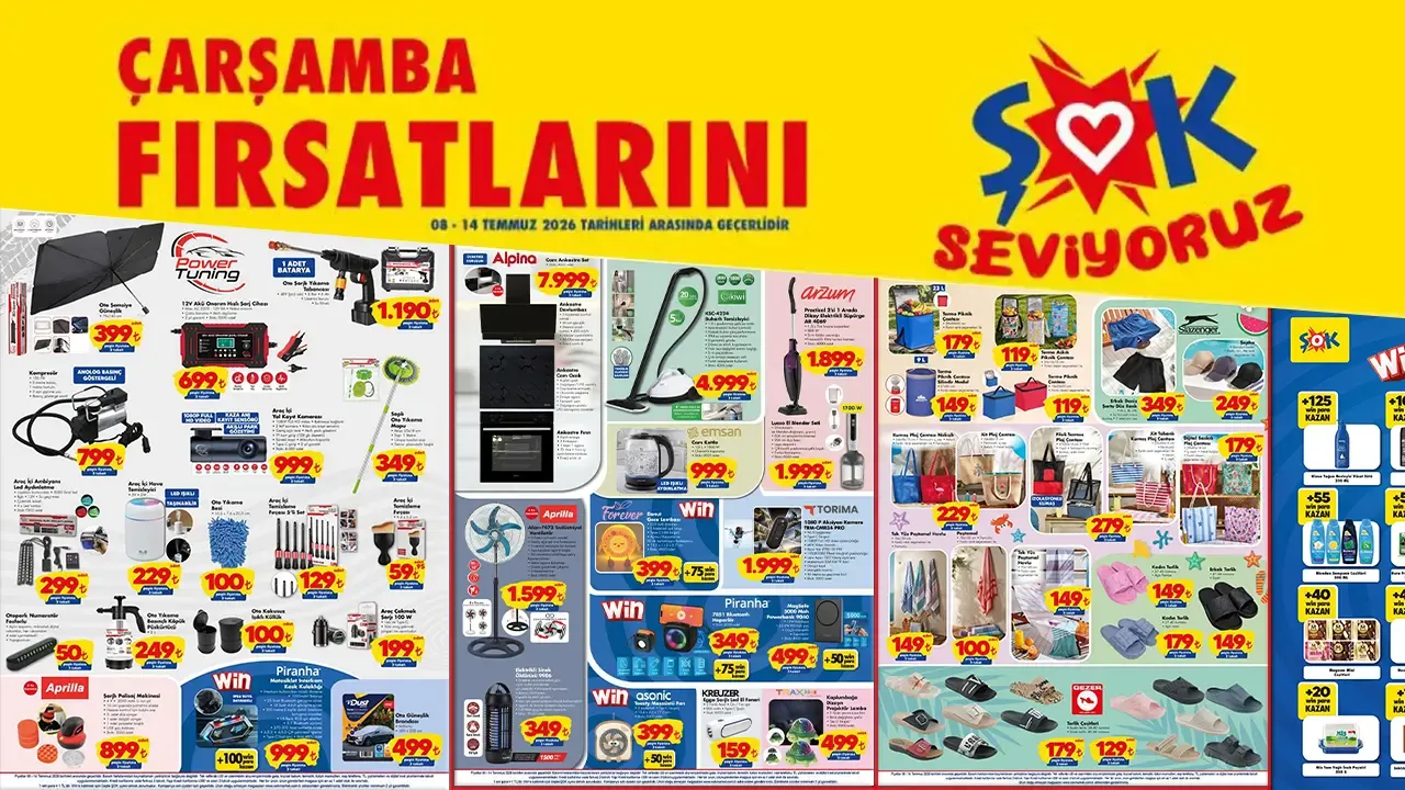 ŞOK Çarşamba Fırsatları 8 Temmuz 2026 Aktüel Ürünler Kataloğu