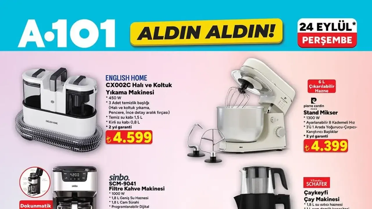 A101 24 Eylül 2026 Perşembe Aktüel Ürünler Kataloğu Yayımda!