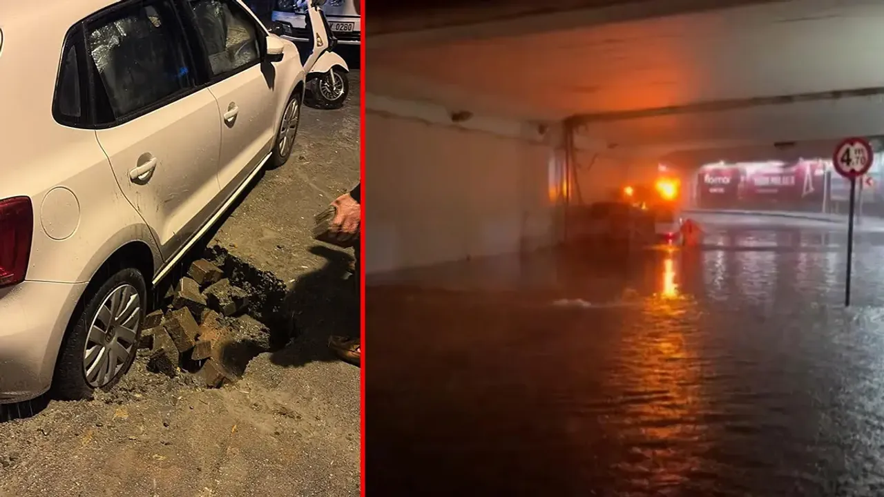 Sağanak İstanbul ve Ankara'da: Yollar çöktü, evleri su bastı