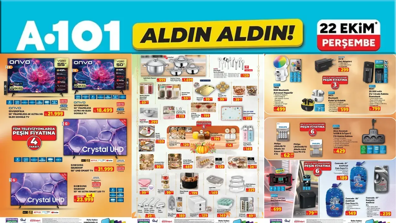 A101 22 Ekim Perşembe 2026 Perşembe Aktüel Ürünler Kataloğu Yayımda!