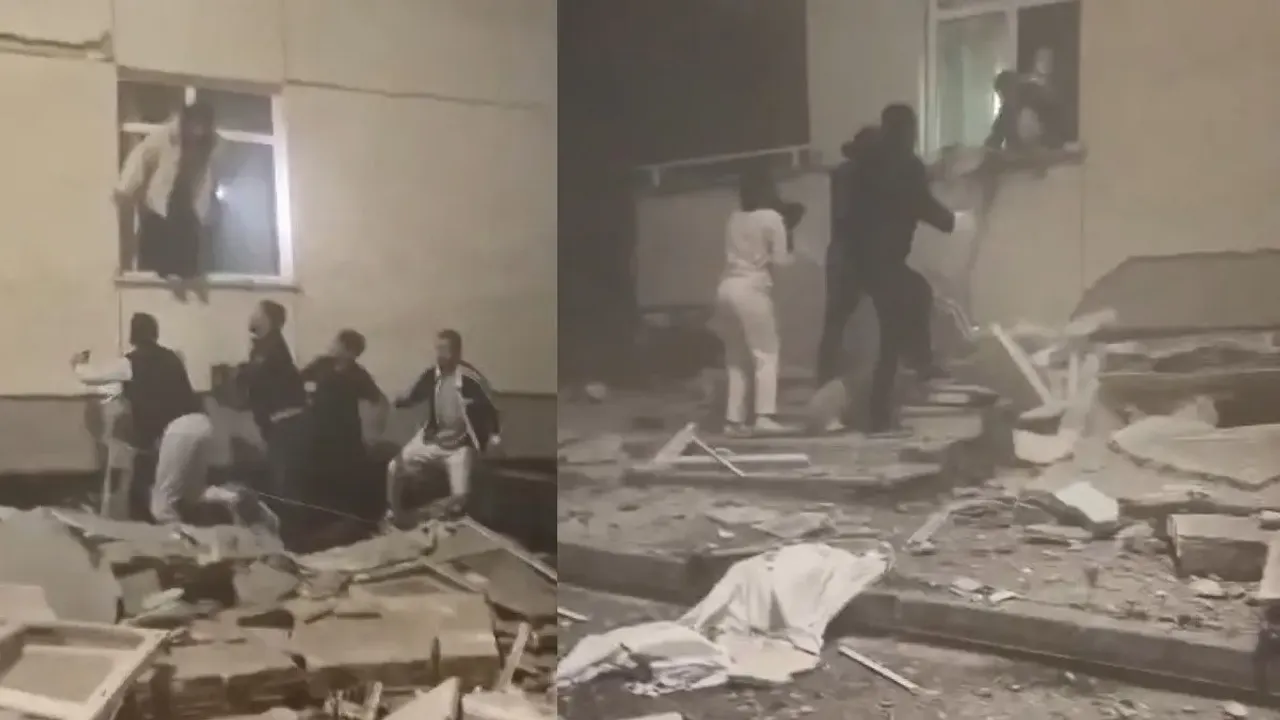 Bina saniyeler içinde yerle bir oldu: Mahalleli karanlıkta yardıma koştu