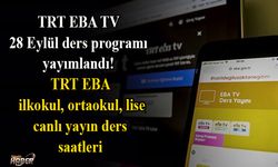 EBA TV 28 Eylül ders programı yayımlandı! TRT EBA ilkokul, ortaokul, lise canlı yayın ders saatleri