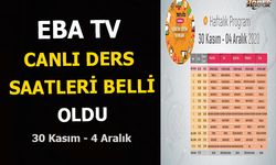 Eba Giriş ve Eba Tv 1 Aralık Eba Ders Programı ve canlı ders saatleri