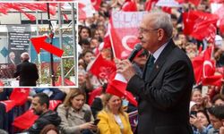 Kemal Kılıçdaroğlu'nun Düzce'de konuştuğu alanın tam karşısına Demirtaş pankartı asıldı