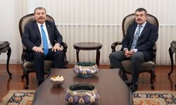 Millî Eğitim Bakanı Yusuf Tekin, Sağlık Bakanı Fahrettin Koca'yı ağırladı.