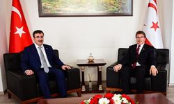 Cumhurbaşkanı Yardımcısı Yılmaz KKTC Başbakanı Üstel ile görüştü
