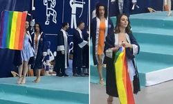 Uşak Üniversitesi'nde mezuniyet töreninde LGBT paçavrası açıldı