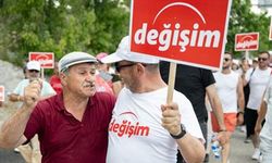 Tanju Özcan, yürüyüşün 6. gününde Kızılcahamam'a ulaştı