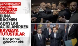 İYİ Parti'nin Ankara adayları tanıtım toplantısında tansiyon yükseldi! Akşener'in önünde kavga ettiler