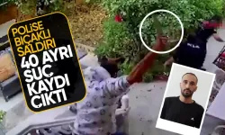 Konya'da polise bıçaklı saldırı kamerada! Zanlının sabıkası kabarık çıktı