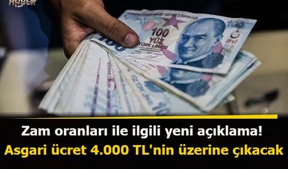 Zam oranları ile ilgili yeni açıklama! Asgari ücret 4.000 TL'nin üzerine çıkacak