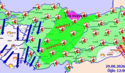 Meteorolojiden yarın için fırtına ve yağış uyarısı! 29 Ağustos Cumartesi Meteoroloji Haritalı Hava Tahmini