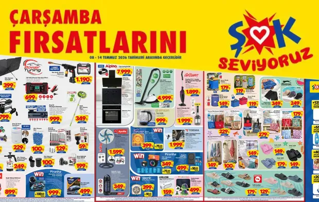 ŞOK Çarşamba Fırsatları 8 Temmuz 2026 Aktüel Ürünler Kataloğu