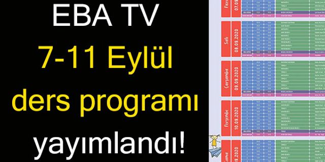 EBA Öğrenci Giriş - 9 Eylül ders programı yayımlandı! TRT EBA ilkokul, ortaokul, lise canlı yayın ders saatleri
