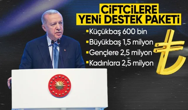 Cumhurbaşkanı Erdoğan'dan çiftçilere müjde: Hayvancılık yapanlar ile genç ve kadın çiftçilere destek paketi arttı