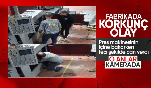 İzmit'te fabrika sahibi pres makinesine sıkışıp can verdi! O anlar kamerada