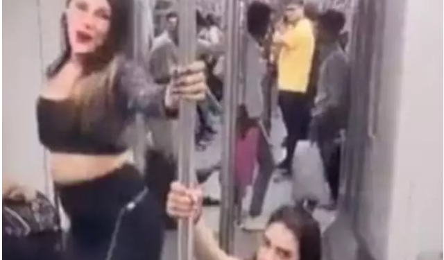 Metro'da direk dansı! Yolcular neye uğradığını şaşırdı...