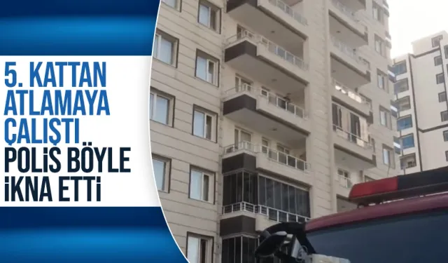 Önce evini yakmaya çalıştı sonra 5. kattan atlamak istedi! Polis ekipleri ikna etti