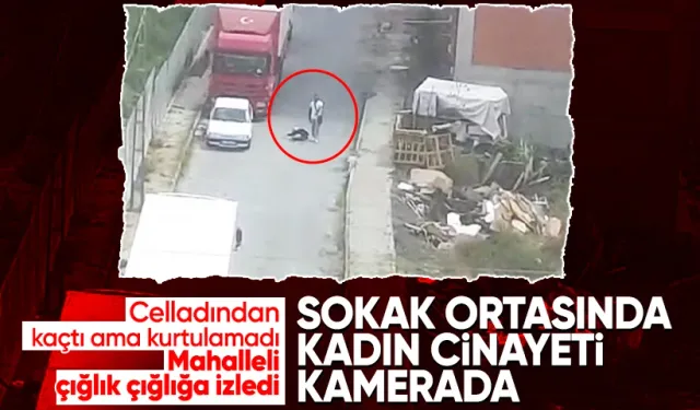 Arnavutköy'de sokak ortasında kadın cinayeti! Kendisinden kaçan eşini katleden adam kamerada