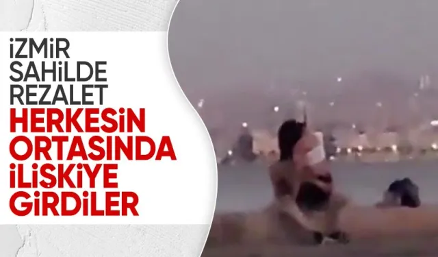 İzmir Alsancak'ta cinsel ilişki rezaleti! Etraftaki insanlara aldırış etmediler | O anlar kamerada