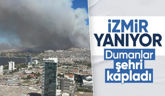 İzmir Karşıyaka'da Orman Yangını: Dumanlar Şehri Kapladı