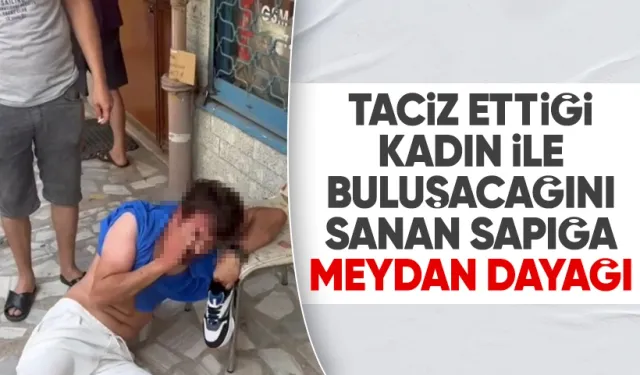 Taciz ettiği kadının eşi ve arkadaşları tarafından dövüldü; o anlar kameralara yansıdı