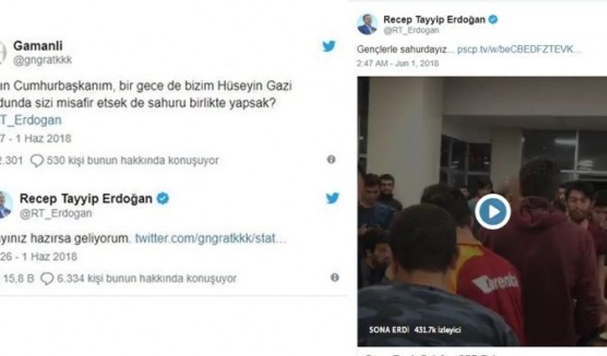 Cumhurbaşkanı Erdoğan öğrencilerle sahur yaptı