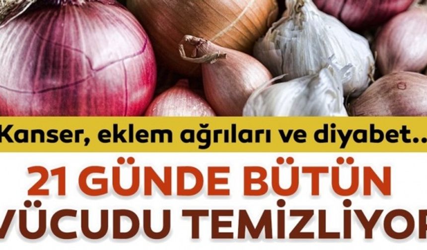 Etkileri saymakla bitmiyor! İşte 21 günde vücudu temizleyen soğan sarımsak kürü..