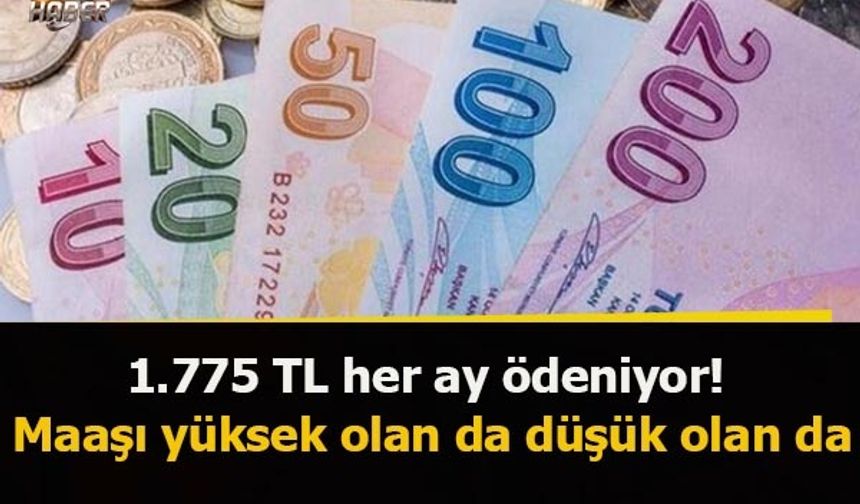 1.775 TL her ay ödeniyor! Maaşı yüksek olan da düşük olan da...