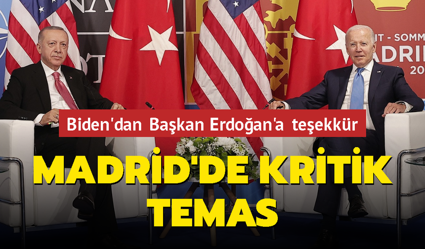 Biden'dan Cumhurbaşkanı Erdoğana teşekkür.