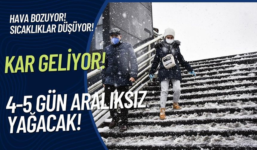 Hava durumu kötü! 4-5 gün aralıksız sürecek kar yağışı geliyor!