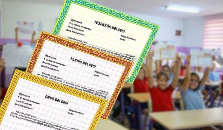 Tüm Öğrenciler Dikkat! MEB'den Takdir ve Teşekkür Belgelerine Yeni Şart