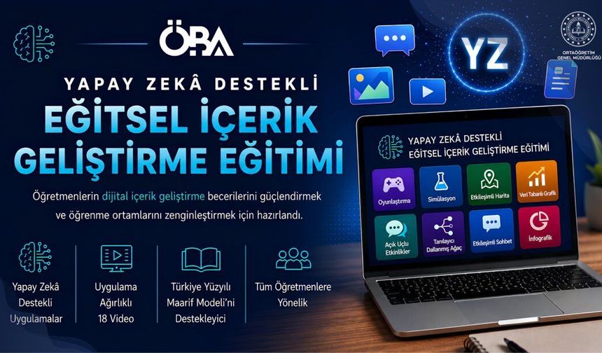 MEB'den Öğretmenler için Yapay Zeka Destekli Eğitim İçeriği Oluşturma Eğitimi