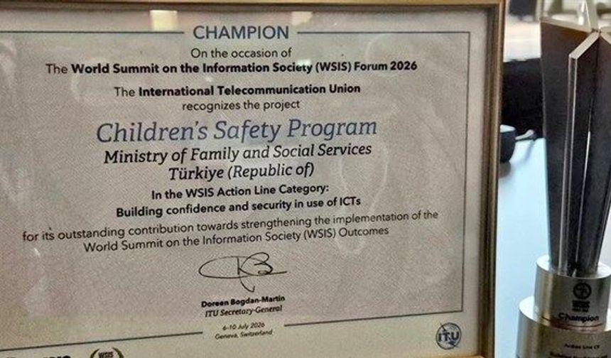 Aile Bakanlığının Çocuklar Güvende uygulamasına uluslararası ödül