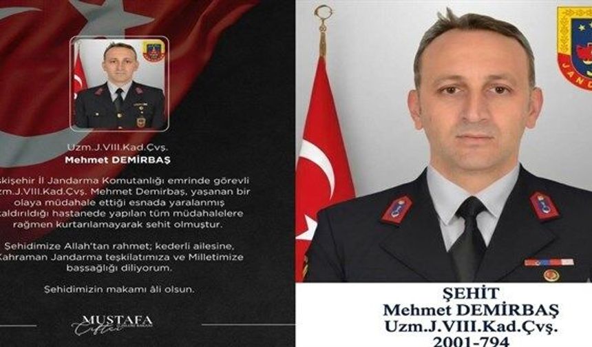 Eskişehir’de silahlı çatışma: Jandarma uzman çavuş şehit oldu
