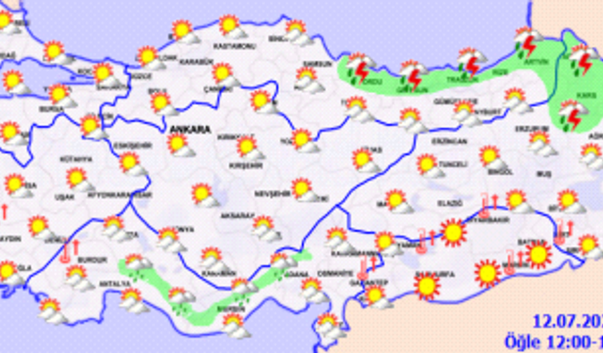 12 Temmuz Pazar Hava Bugün Nasıl Olacak? Meteorolojiden sağanak uyarısı!