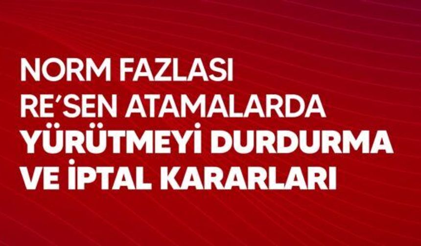 Türk Eğitim-Sen'den Norm Fazlası Re'sen Atamalarda İptal Kararları