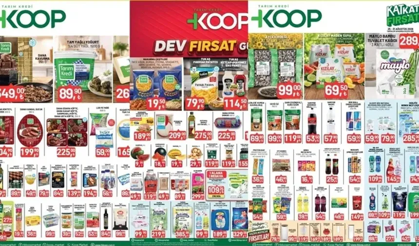 Tarım Kredi KOOP Marketlerde Kat Kat İndirim! Tarım Kredi KOOP Market 31 Ağustos Pazartesi Güncel Aktüel Katalog